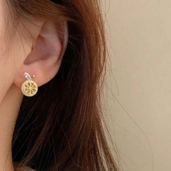 🍋 Lemon Gemstone Earrings 🍋 - Picture 2 of 5